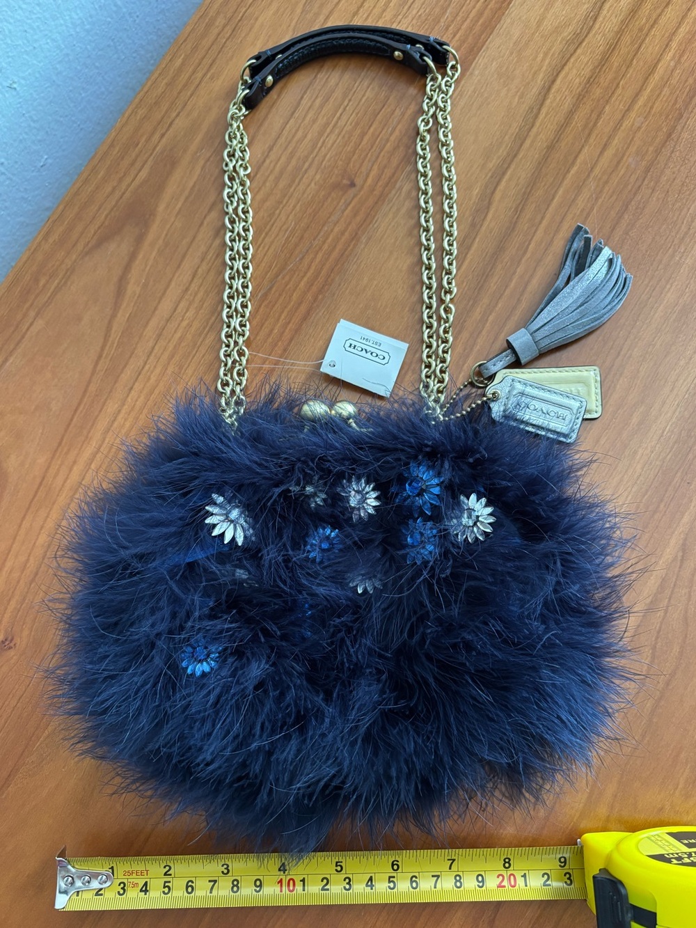Coach Limited-Edition Poppy Ostrich Crossbody Feather Clutch - Picture 10 of 16